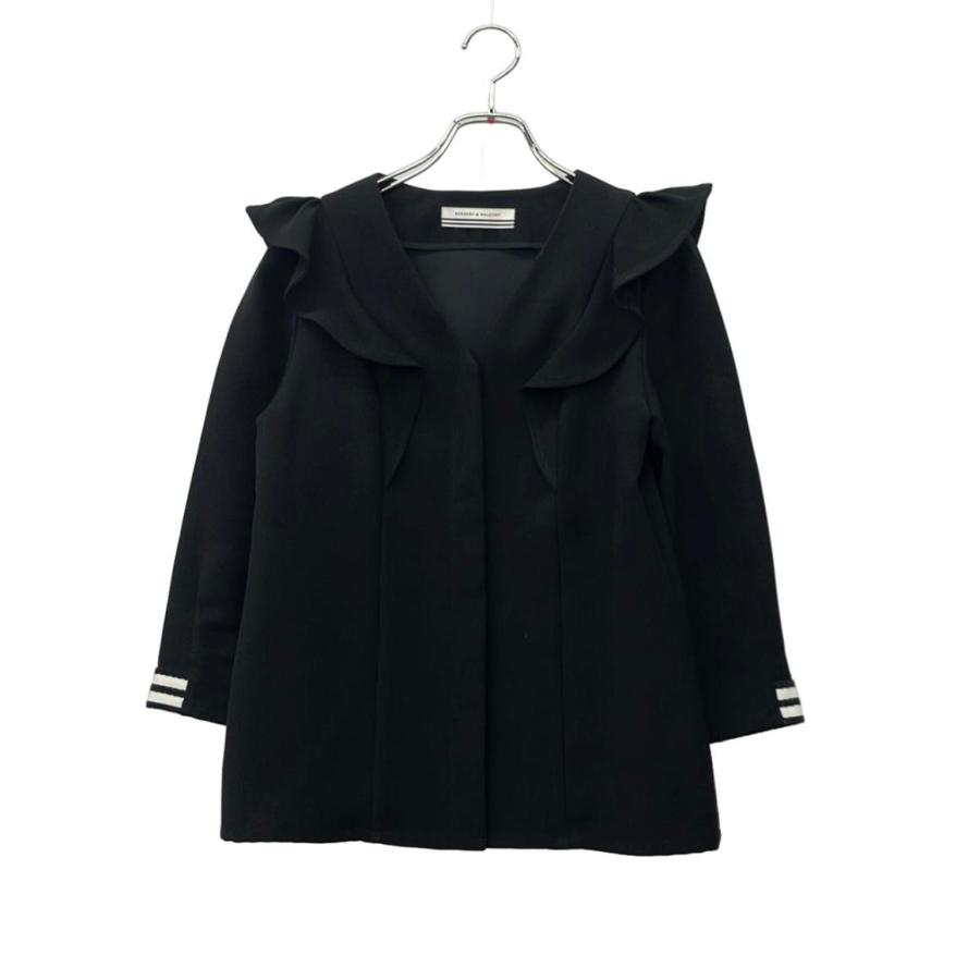 ボーダーズ アット バルコニー 長袖ブラウス Vネック BD1921-3C-01