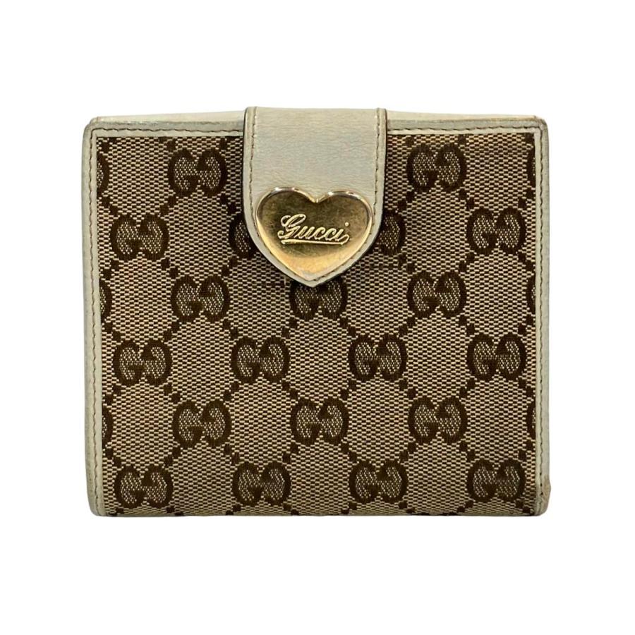 GUCCIグッチ/二つ折り財布/GG柄/キャンバスレザー/Wホック/ユニセックス 美品 GUCCI グッチ 二つ折り財布 GGキャンバス Wホック ベージュ