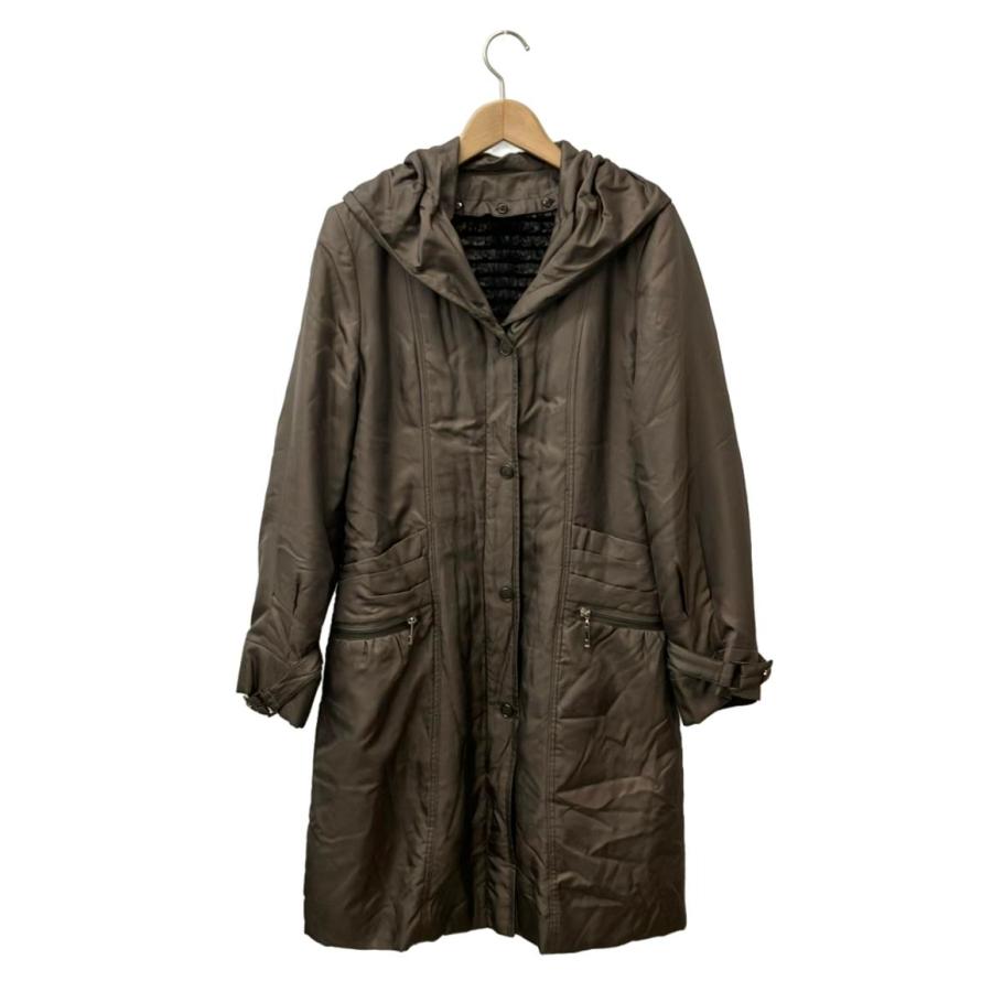 美品 岐阜毛被 ライナーファー トレンチコート レディース SIZE L 中古 