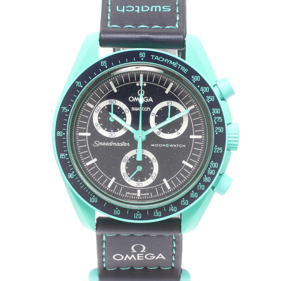 美品 オメガ スウォッチ 腕時計 MISSION OF EARTH POLAR LIGHTS ムーン