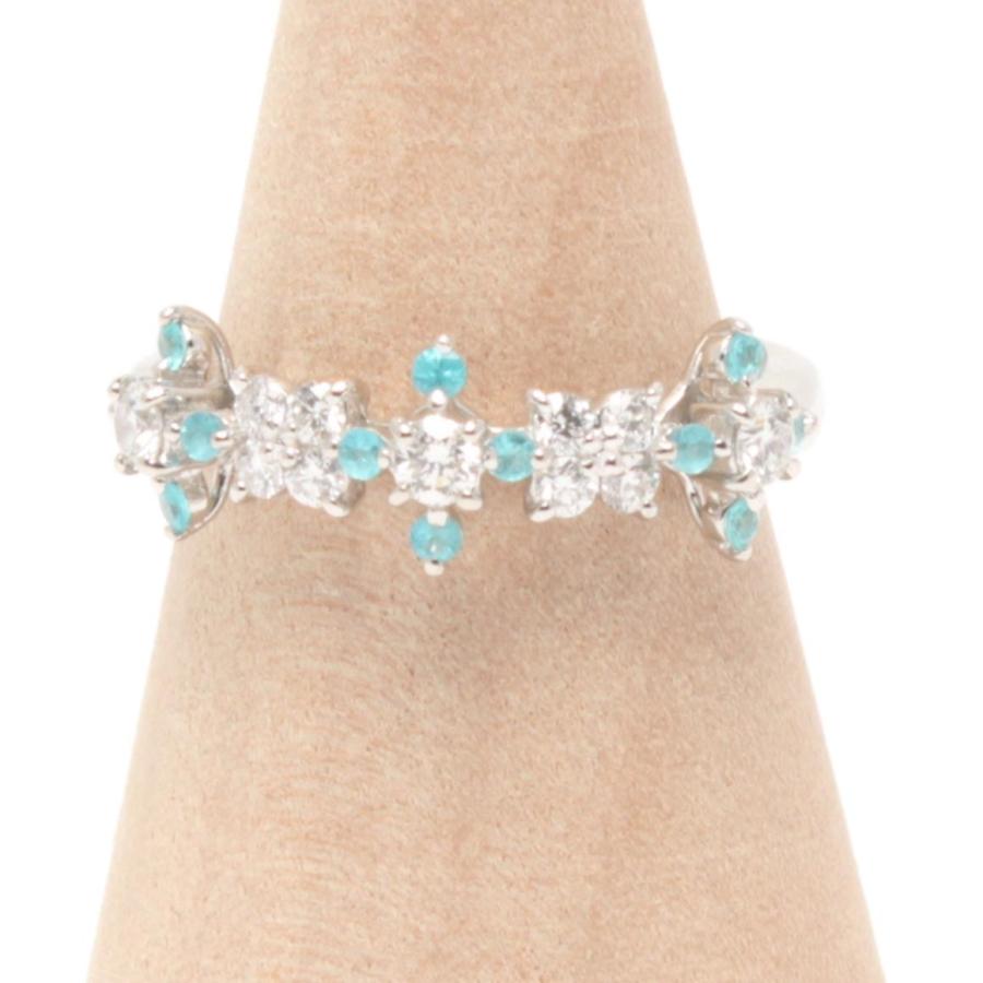 美品 タサキ リング 指輪 Pt900 ダイヤ 0.32ct パライバトルマリン