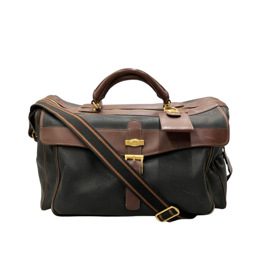 dunhill ダンヒル 2way レザー ボストンバッグ ショルダーバッグ 黒 ダンヒル ボストンバッグ ショルダーバッグ 2WAY 斜め掛け PVC レザー