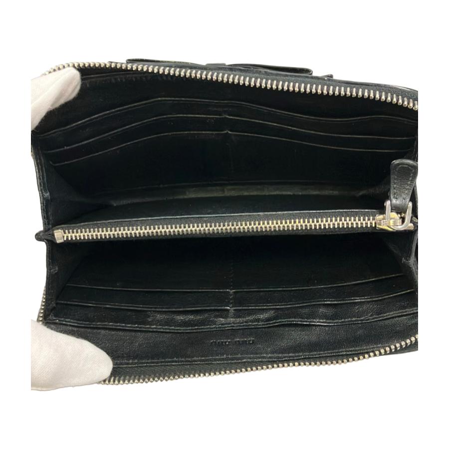 ミュウミュウ ラウンドファスナー長財布 レディース MIUMIU 中古