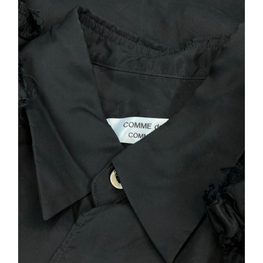 コムデギャルソン コムデギャルソン　フリルロングシャツ　黒 コムデギャルソン 長袖シャツ ロングスリーブフリルシャツ