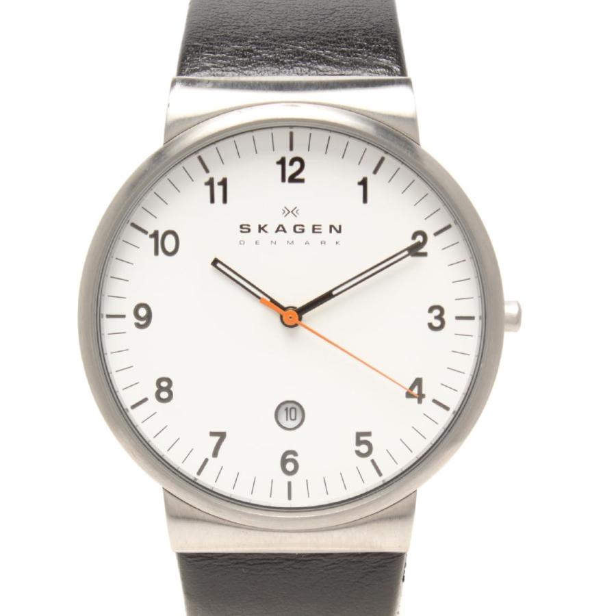 スカーゲン 腕時計 クオーツ ホワイト SKW6024 メンズ SKAGEN 中古 
