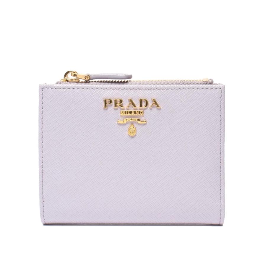 美品 プラダ 二つ折り財布 トライアングル サフィアーノ 1ML050