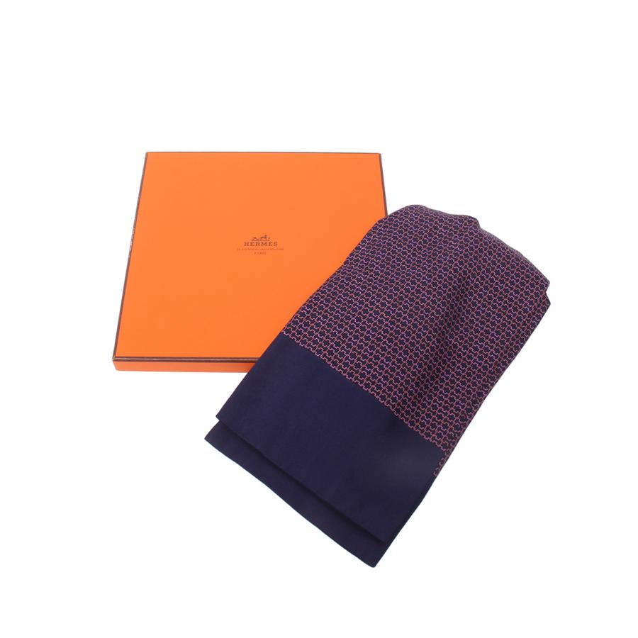 美品 エルメス アスコットタイ シルク100% メンズ HERMES 中古