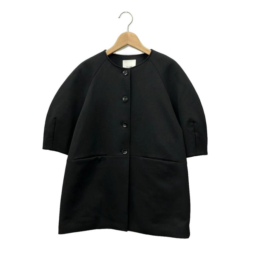 美品 クラネ 半袖ノーカラージャケット レディース SIZE 1 (M) CLANE 