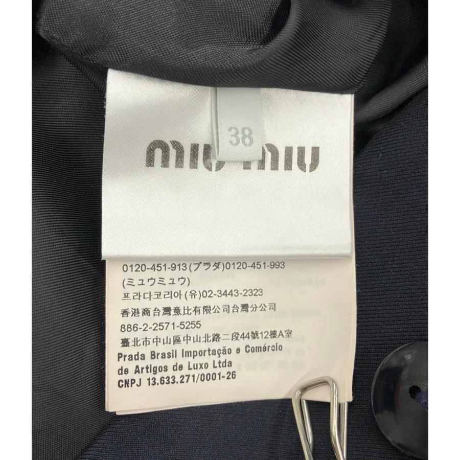 正規品新品　ミュウミュウMIU MIU　レアロゴ入りテーラードジャケット miu ミュウミュウ サイズ:38 GWG126 ブリーチ加工デニム
