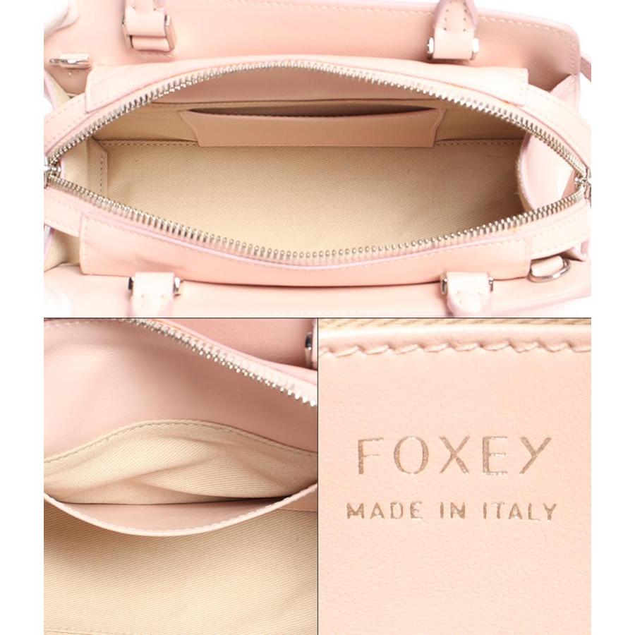 フォクシー 2way レザー ハンドバッグ ショルダーバッグ ミンクファー