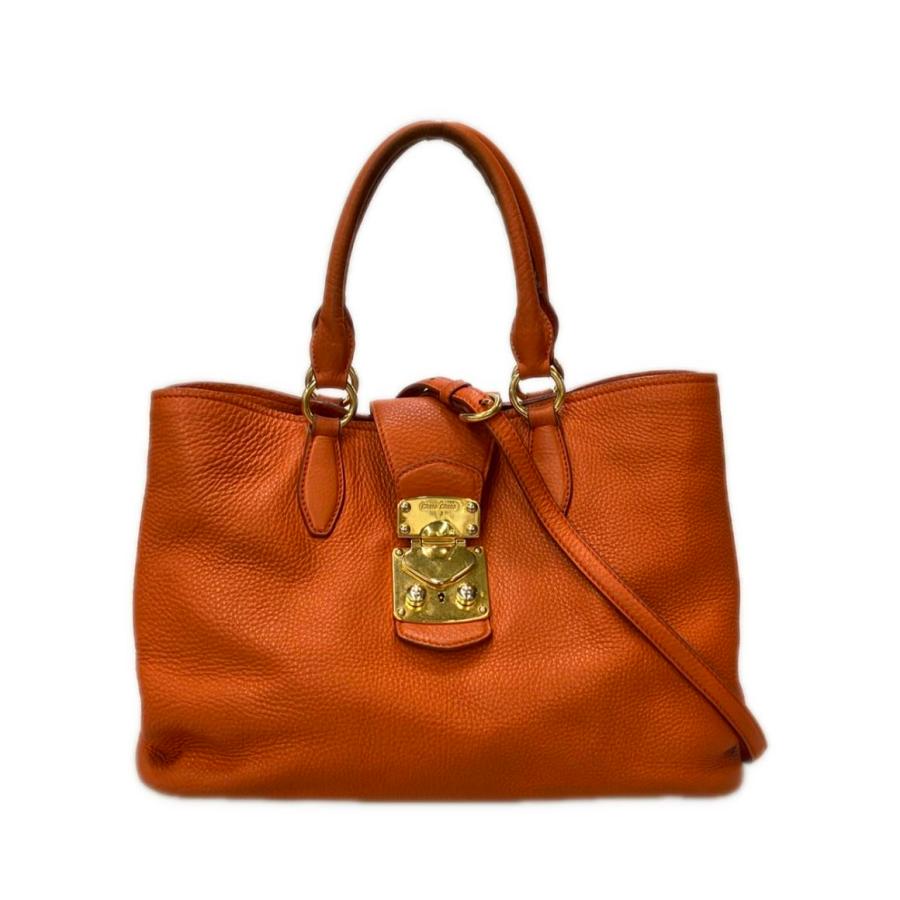 miu miu レザー 2way ショルダートートバッグ ミュウミュウトートバッグmiumiu 2WAY ショルダーレザー