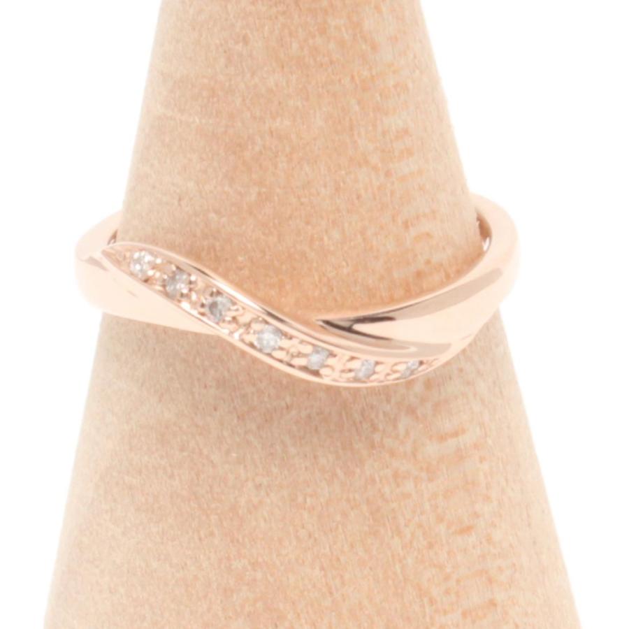 【美品】４℃ K10 ダイヤモンド リング 7号 プレゼントに最適 美品 ヨンドシー リング 指輪 K10 ダイヤ レディース SIZE 7号 4℃ 中古