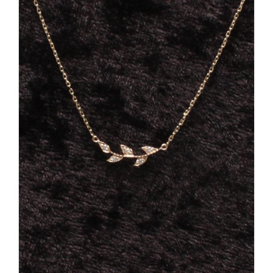 美品 アガット ネックレス K10 ダイヤ 0.03ct レディース agete
