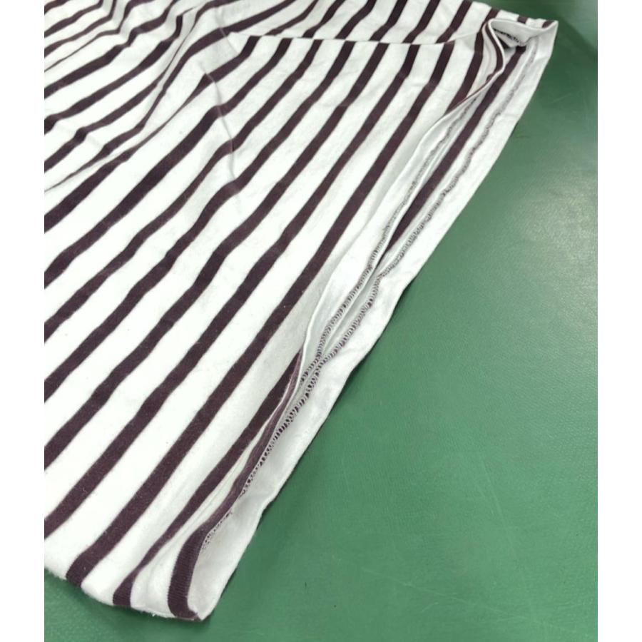 オーラリー ボーダー柄ボートネックオーバーサイズ長袖Tシャツ ロンT