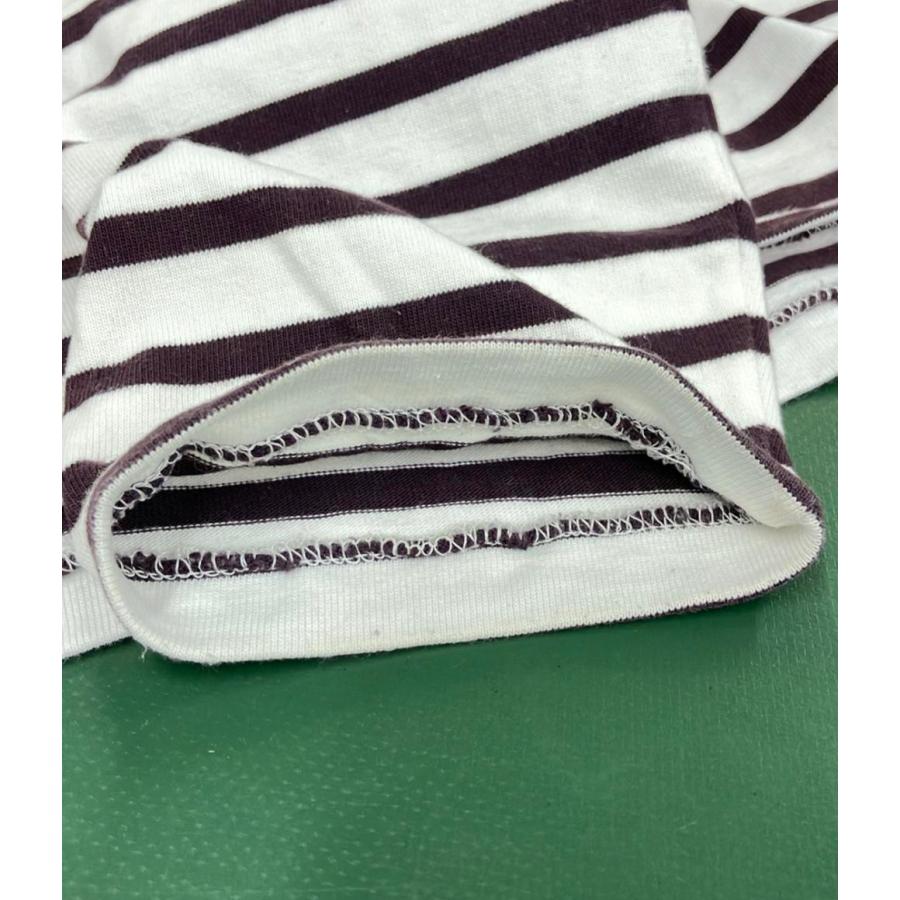 オーラリー ボーダー柄ボートネックオーバーサイズ長袖Tシャツ ロンT