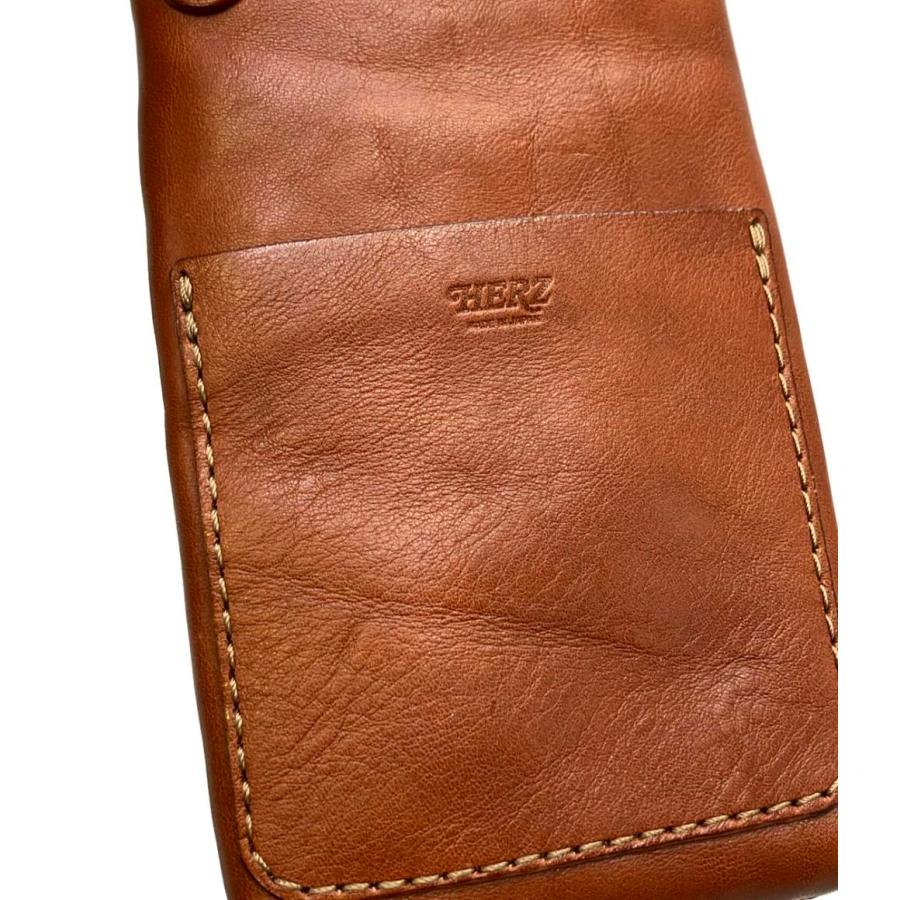 HERZレザー スマホショルダーバッグ ブラウン HERZレザー スマホショルダーバッグ ブラウン HERZレザー スマホ