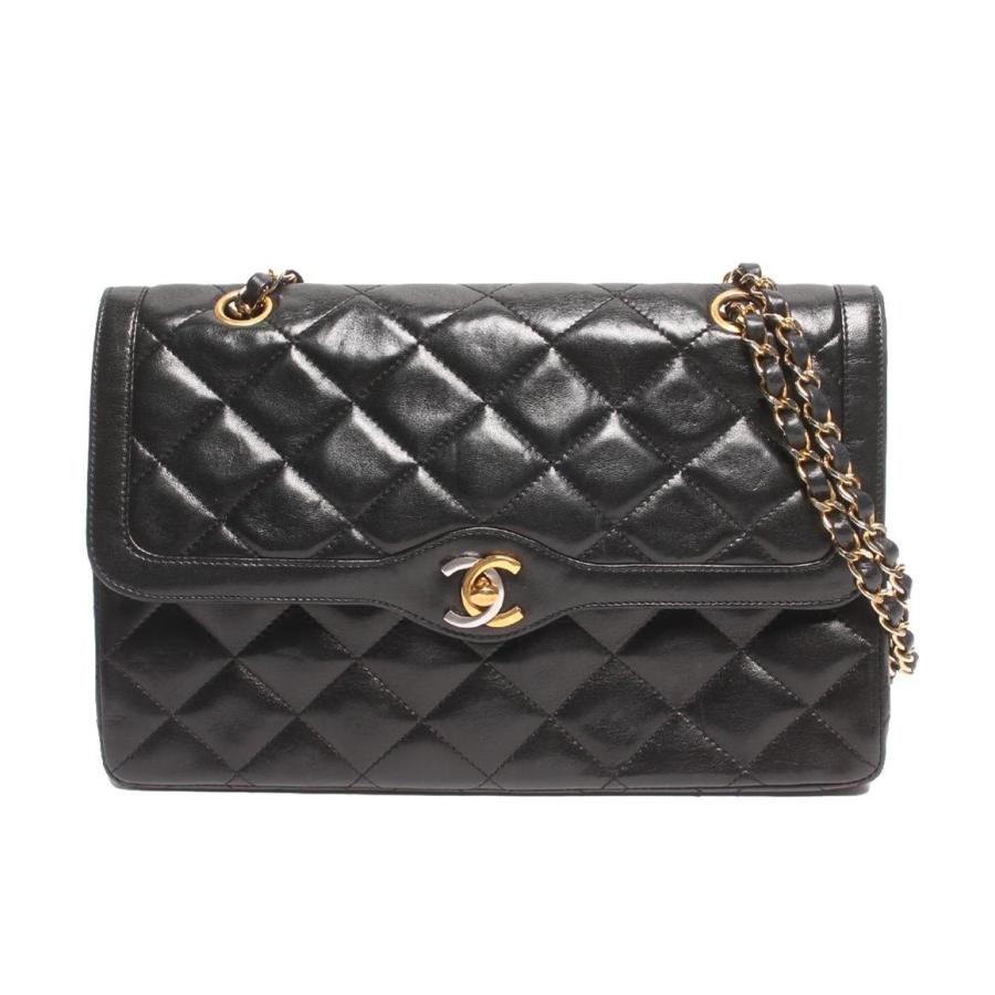 正規品　CHANEL　チェーンショルダーバッグ　ダブル　ココマーク　エナメル シャネル エナメル ココマーク チェーン ショルダーバッグ ブラック
