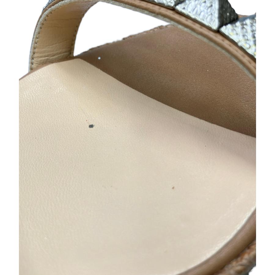 ルブタン Louboutin ホワイトウェッジソールサンダル 36サイズ クリスチャンルブタン スタッズウェッジソールサンダル レディース