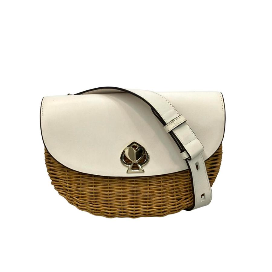 美品 ケイトスペード ショルダーバッグ 斜め掛け カゴバッグWhite and