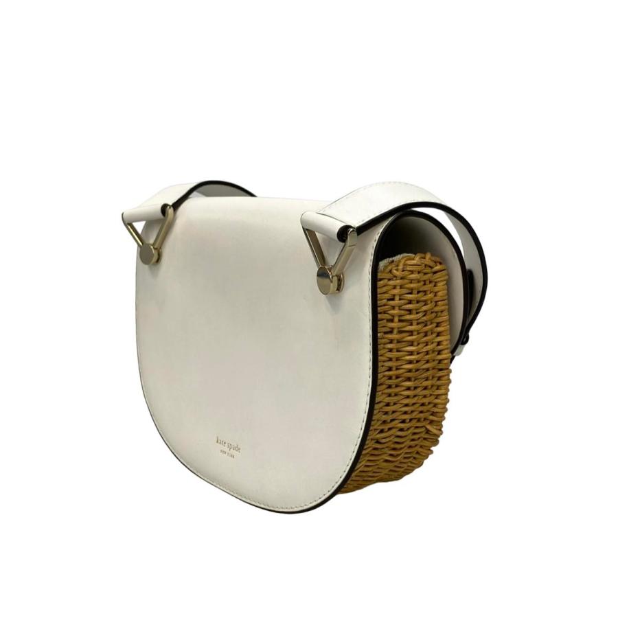 美品 ケイトスペード ショルダーバッグ 斜め掛け カゴバッグWhite and