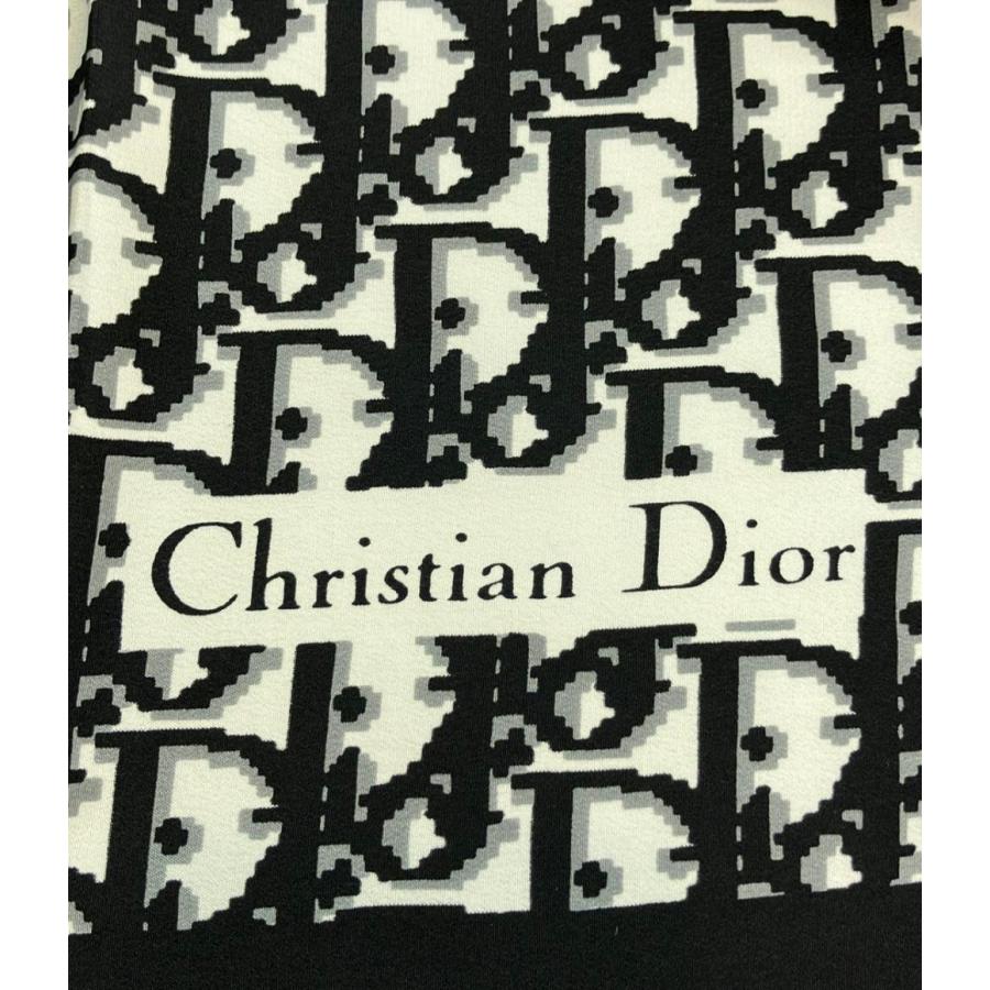 【美品】ディオール トロッター柄　スカーフ   シルク100%  Dior Diorディオール】トロッター柄/スカーフ/ネイビー/シルク100
