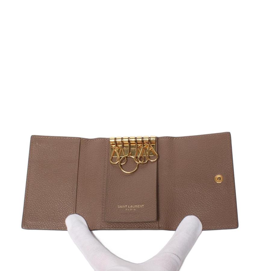 新品未使用品　SAINT LAURENT サンローラン　6連キーケース　レザー SAINT LAURENT サンローラン 6連キーケース ブラック GP レザー