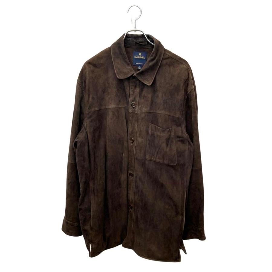 Brooks brothers ブラウン ラムレザー ジャケット ブルゾン ブルックスブラザーズ ラムレザースエード シャツジャケット オーバー