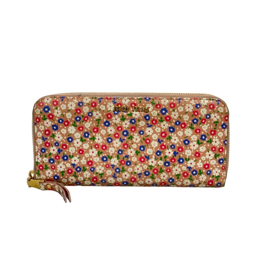 ミュウ ラウンドファスナー長財布 花柄 レディース Miu 中古 : Rehello