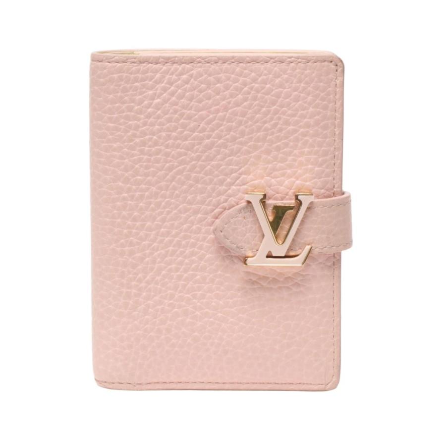 ルイヴィトン ヴェルティカル ウォレット コンパクト 折り財布 ピンク