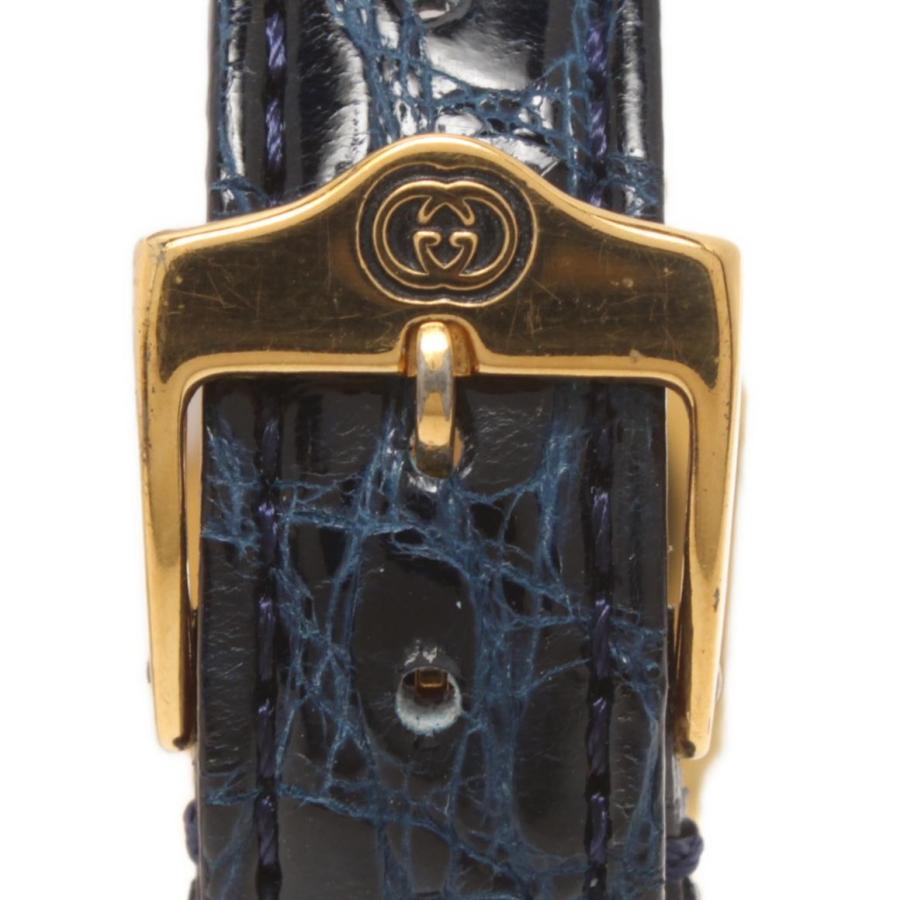 ❣️GUCCI グッチ❣️ アナログクォーツ腕時計 ゴールド/ブラック　6300L ホースビットレザーベルトQZ腕時計 6300L ブラック ヴィンテージ