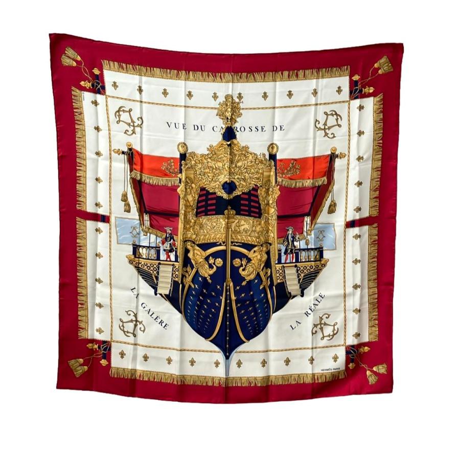エルメス スカーフ カレ90 シルク100% クイーンの戴冠式 VUE DU  