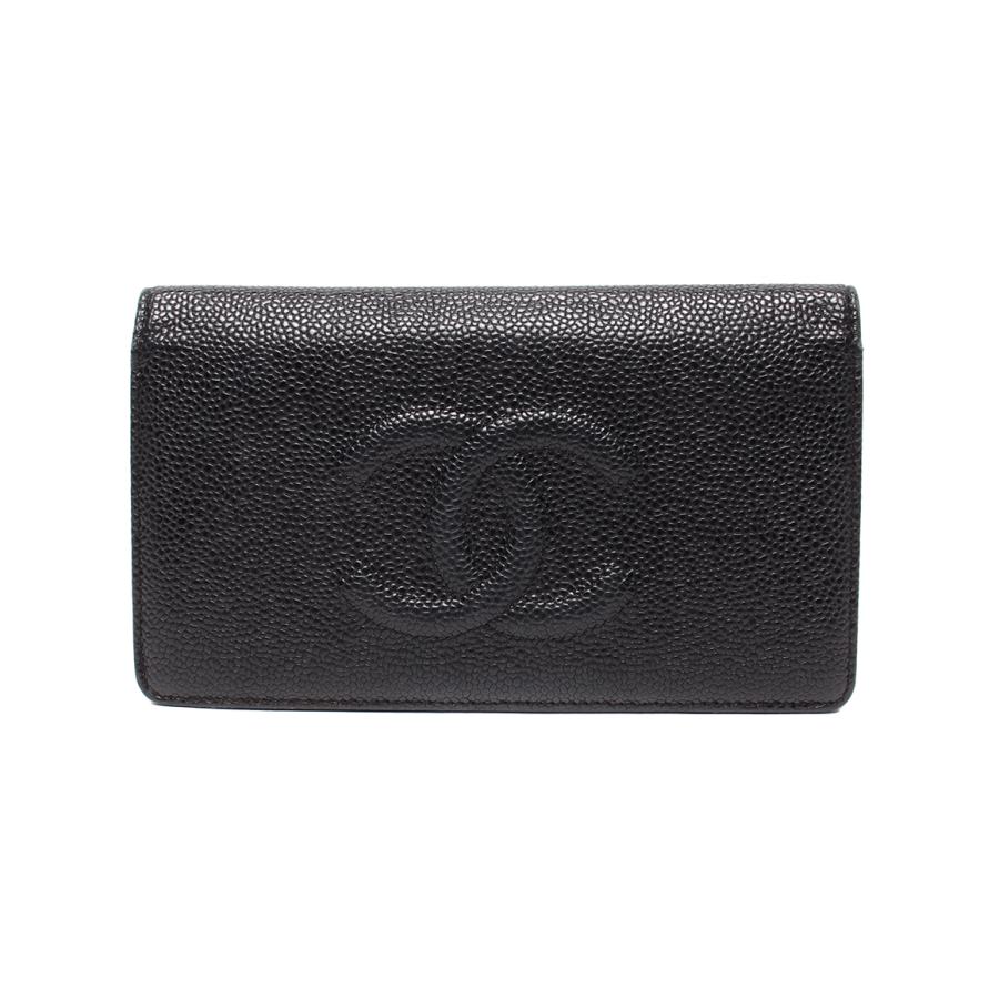 シャネル 長財布 キャビアスキン ココマーク A48651 レディース CHANEL 
