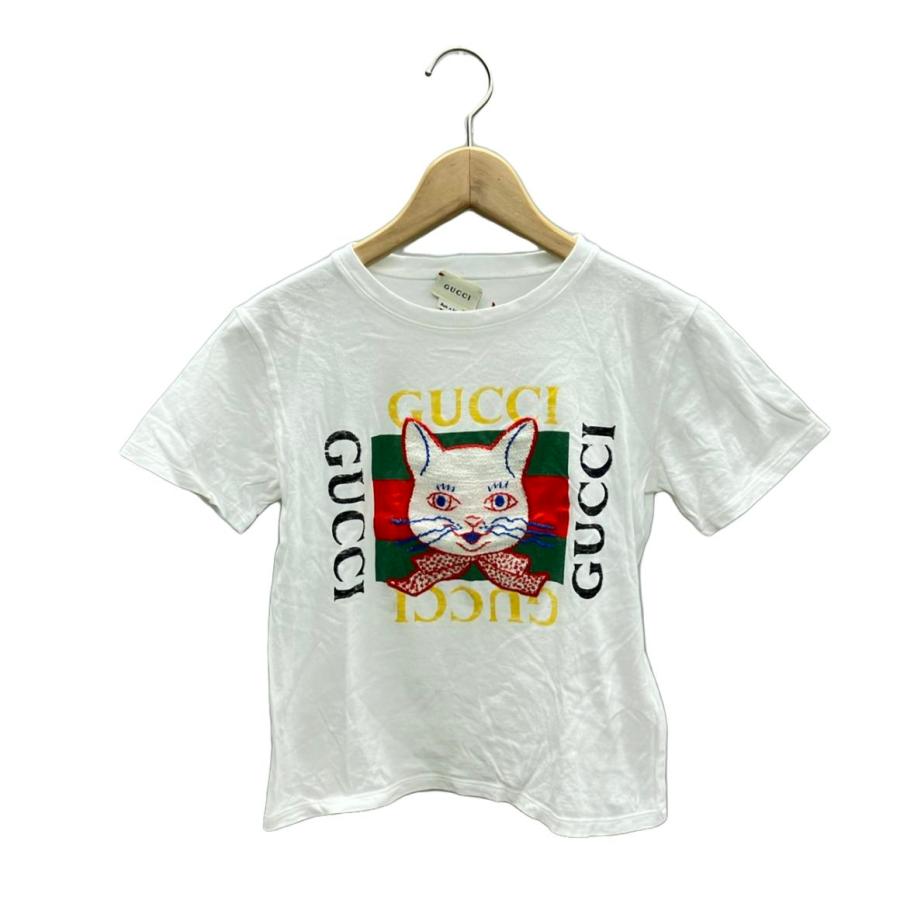 グッチ クルーネック半袖Tシャツ キャット キッズ SIZE 8 (140) GUCCI
