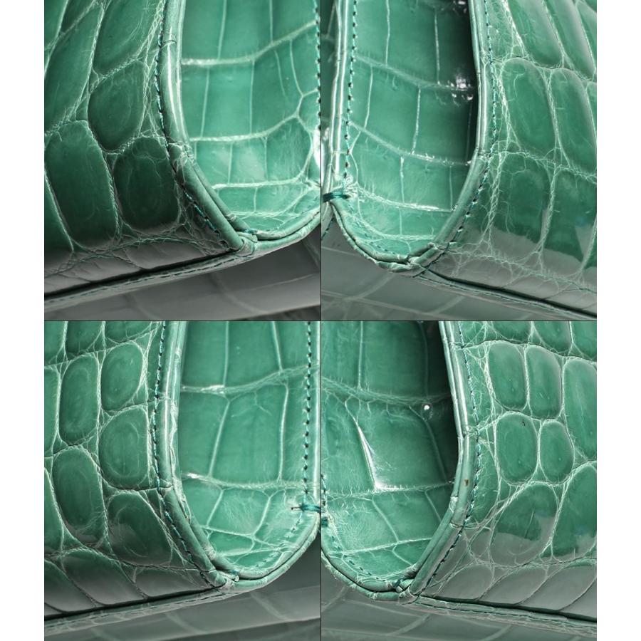 コンテス レザーハンドバッグ クロコ ゴールド金具 皇室御用達