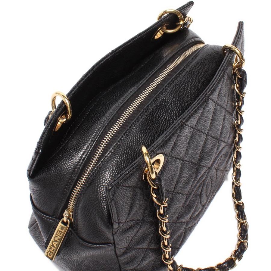 シャネル ココマーク マトラッセPTT チェーン ショルダーバッグ A18004 キャビアスキン レディース CHANEL 【1-0253782】 シャネル マトラッセ PTT チェーントート ブラック A18004 キャビア