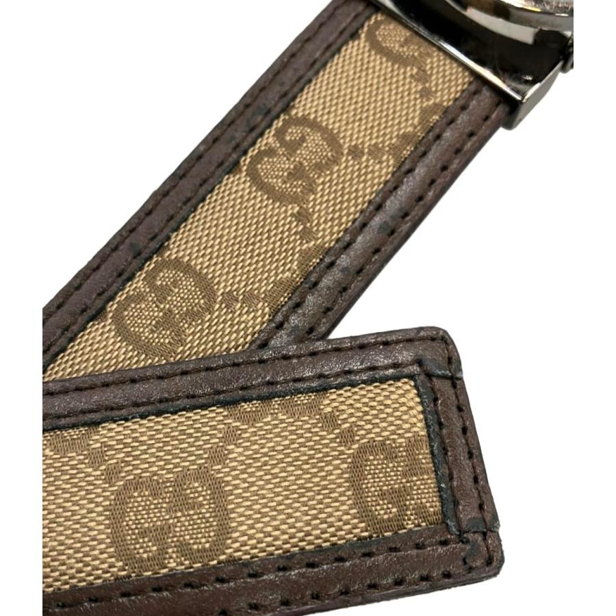 グッチ ベルト レザー インターロッキング GGキャンバス メンズ GUCCI