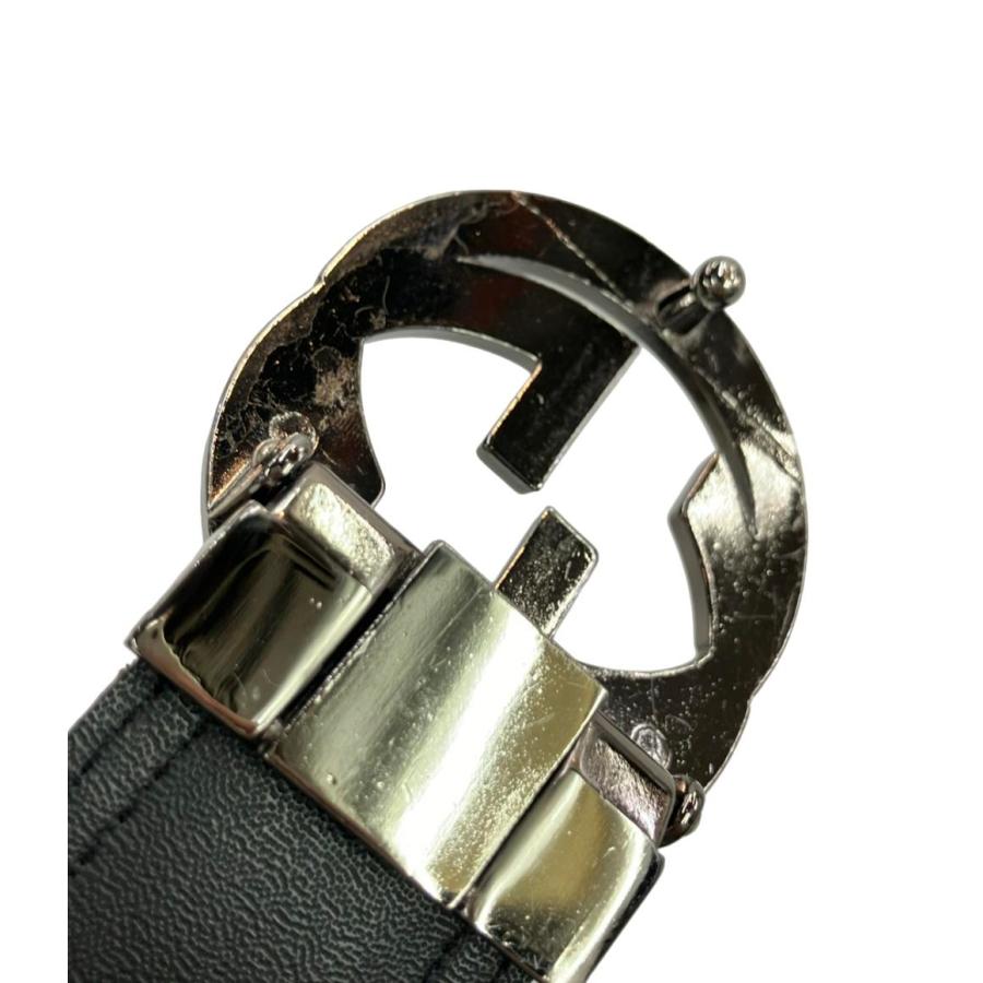 美品☆GUCCI　インターロッキング　GG　メンズ　　ベルト　キャンバス　レザー グッチ ベルト レザー インターロッキング GGキャンバス メンズ GUCCI