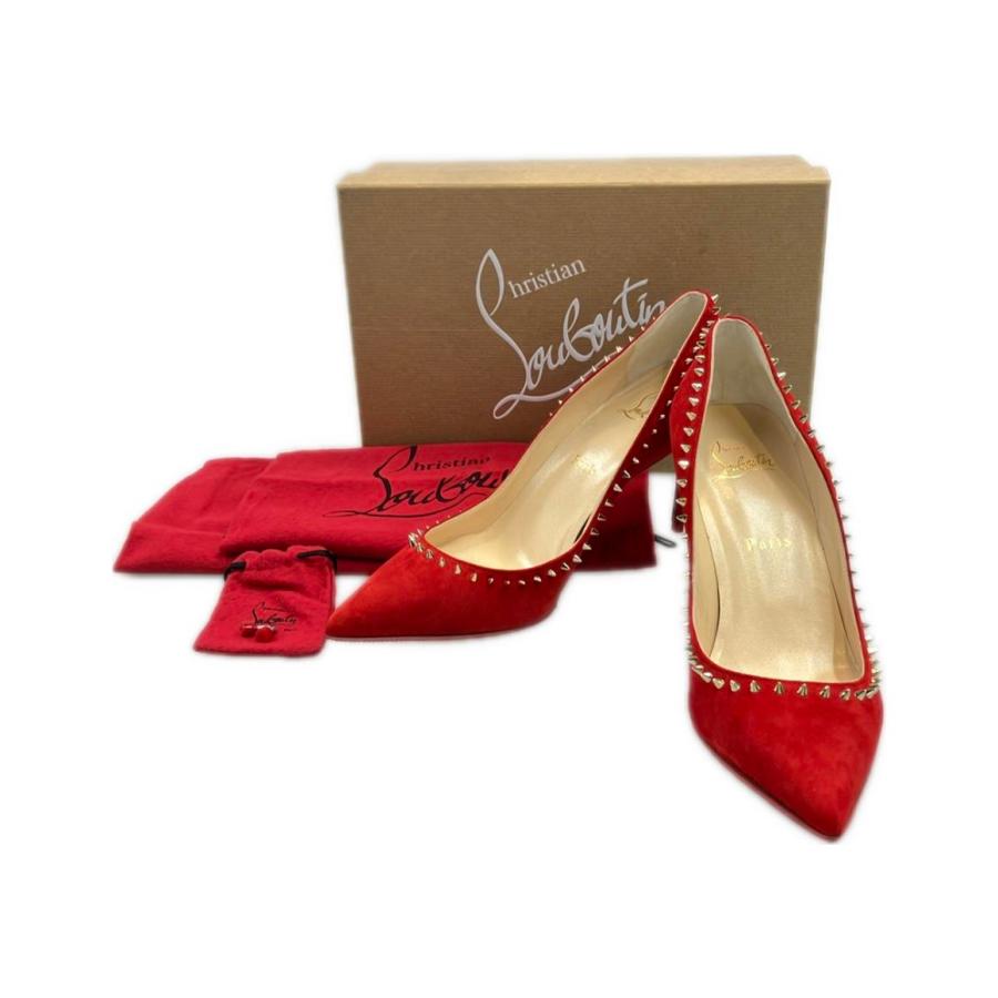 Christian Louboutinスタッズ付きポインテッドトゥパンプス 38 美品 クリスチャンルブタン スタッズポインテッドトゥピンヒール