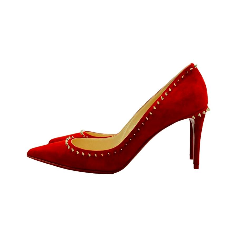 Christian Louboutinスタッズ付きポインテッドトゥパンプス 38 美品 クリスチャンルブタン スタッズポインテッドトゥピンヒール
