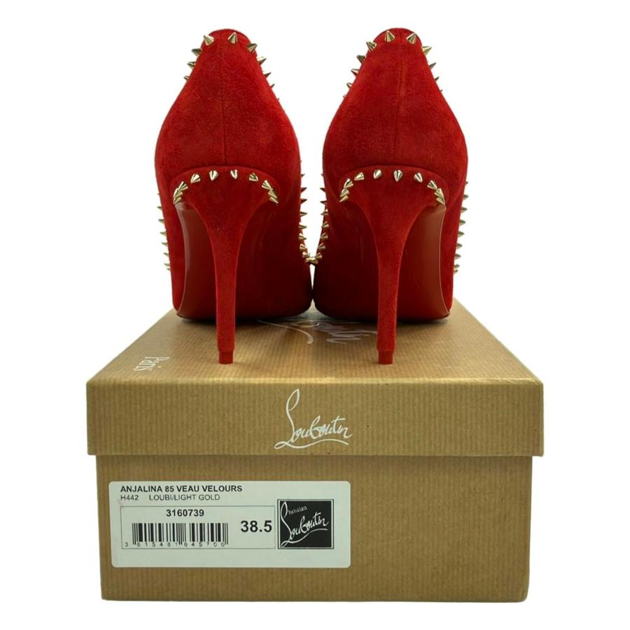 Christian Louboutinスタッズ付きポインテッドトゥパンプス 38 美品 クリスチャンルブタン スタッズポインテッドトゥピンヒール