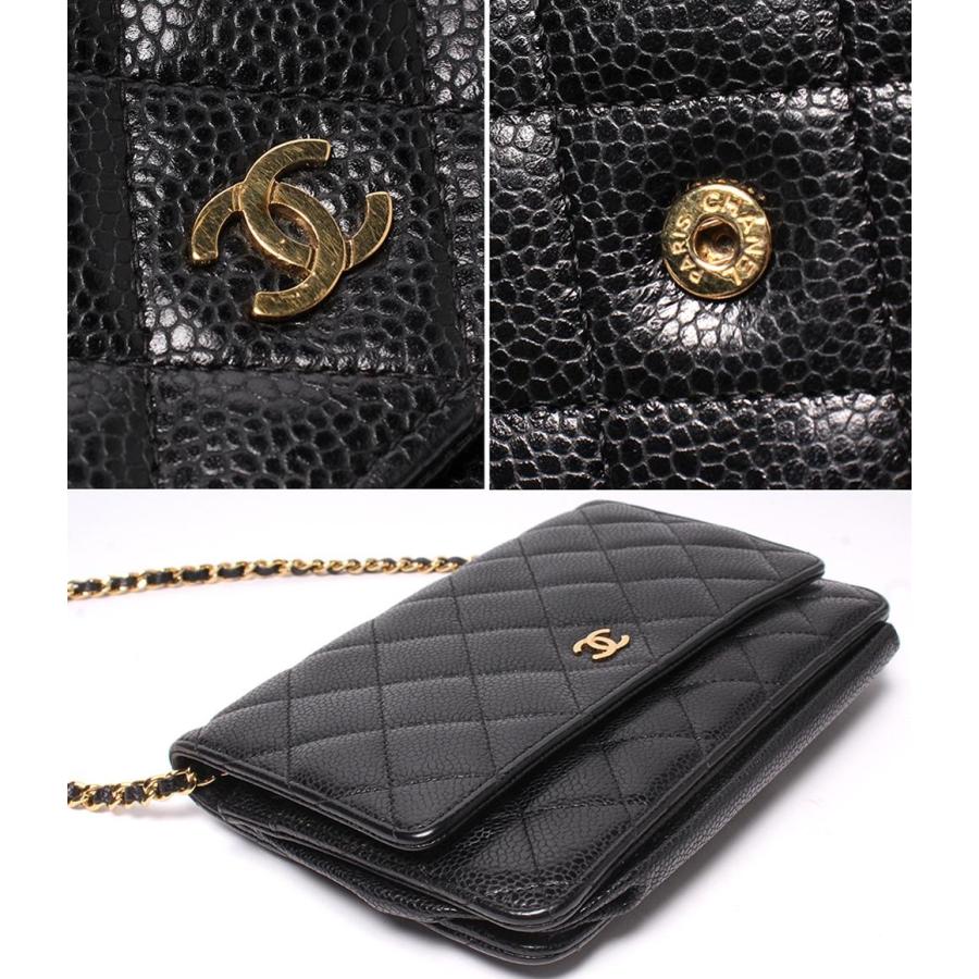 CHANEL シャネル チェーンウォレット ボーイシャネル マトラッセ ゴールド金具 長財布（小銭入れあり） グレインド カーフスキン レディース [中古] 2022年 秋冬 CHANEL シャネル チェーンウォレット(WOC) ボーイシャネル