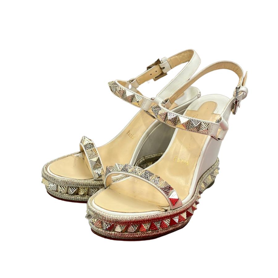 美品 【Louboutin】ウェッジソールサンダル　37(23.5〜24.0) クリスチャンルブタン ウェッジソールサンダル レディース SIZE 37