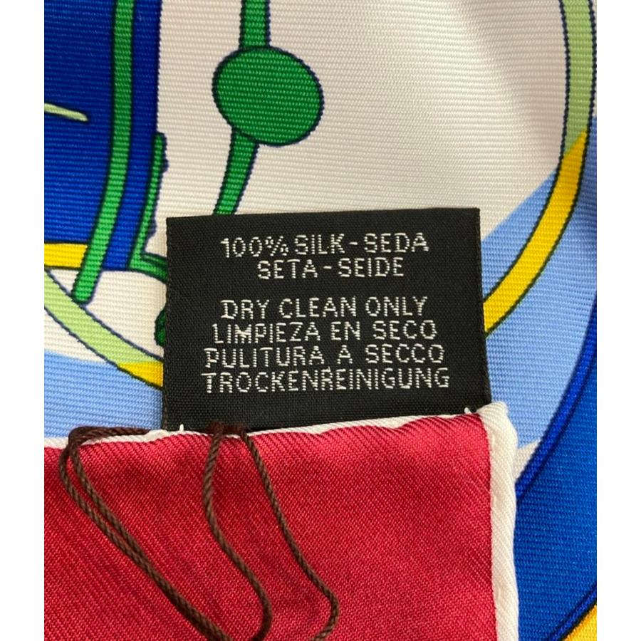 美品 エルメス スカーフ カレ90 シルク100% 自由への車輪 En Roue