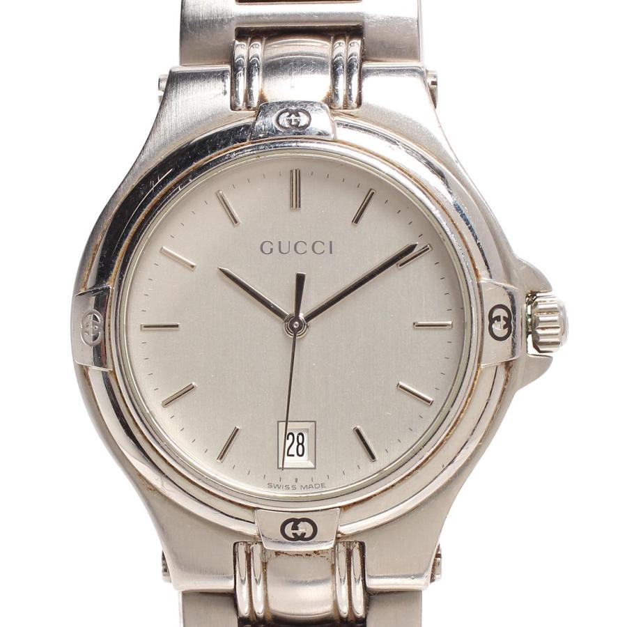 訳あり グッチ 腕時計 デイト ダブルG クオーツ 9040M メンズ GUCCI