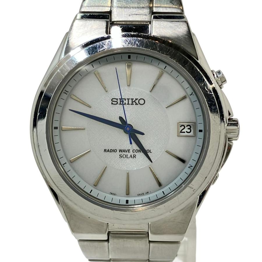 セイコー 腕時計 ソーラー シルバー 7B42-0AL0 メンズ SEIKO 中古