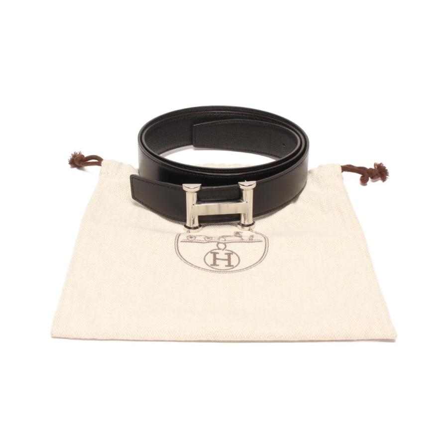 HERMES エルメスリバーシブルベルト70 スクエアHバックル　シルバー　美品 エルメス ベルト D刻印 シルバー金具 Hバックル リバーシブル メンズ
