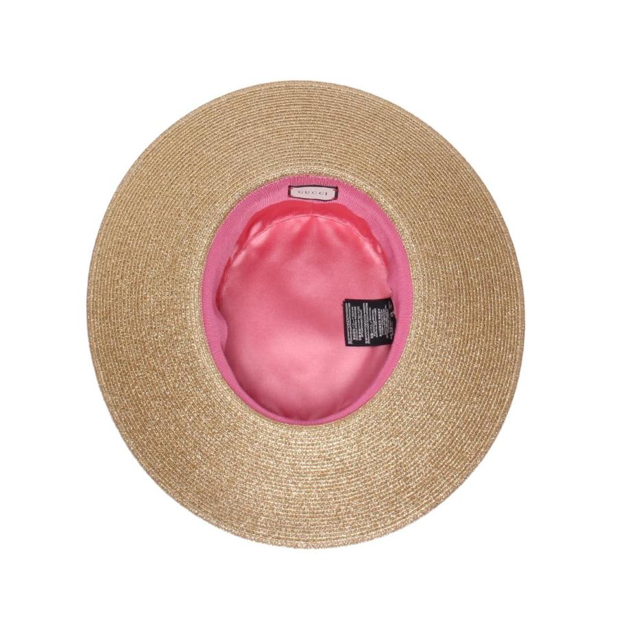 美品 グッチ ラメ ファブリック パピエ ハット カンカン帽 美品 グッチ ラメ ファブリック パピエ ハット カンカン帽