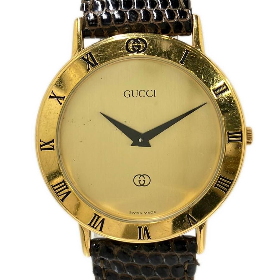 良品・稼働 GUCCI 3000M メンズ ゴールド クォーツ 腕時計 グッチ 腕時計 クオーツ ゴールド 3000M メンズ GUCCI 中古 : Rehello