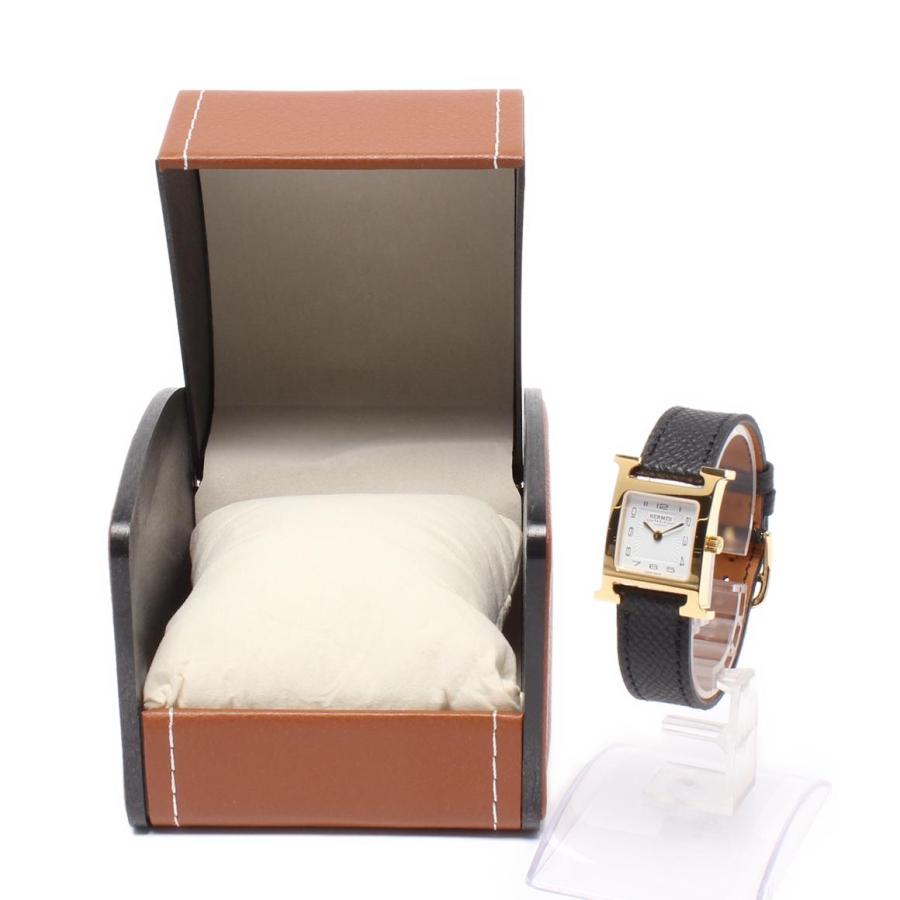 正常可動 HERMES エルメス HH1.201 腕時計 Hウォッチ  ステンレススチール レザー 1138917 レディース HERMES - エルメス HERMES HH1.201 Hウォッチ クォーツ レディース