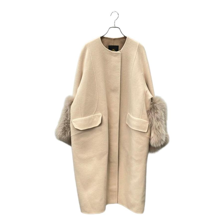 ドゥロワー ウールケヌキファーカフスノーカラーコート レディース